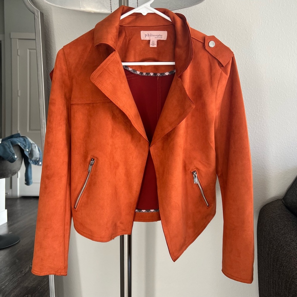 Orange Moto Jacket Size S